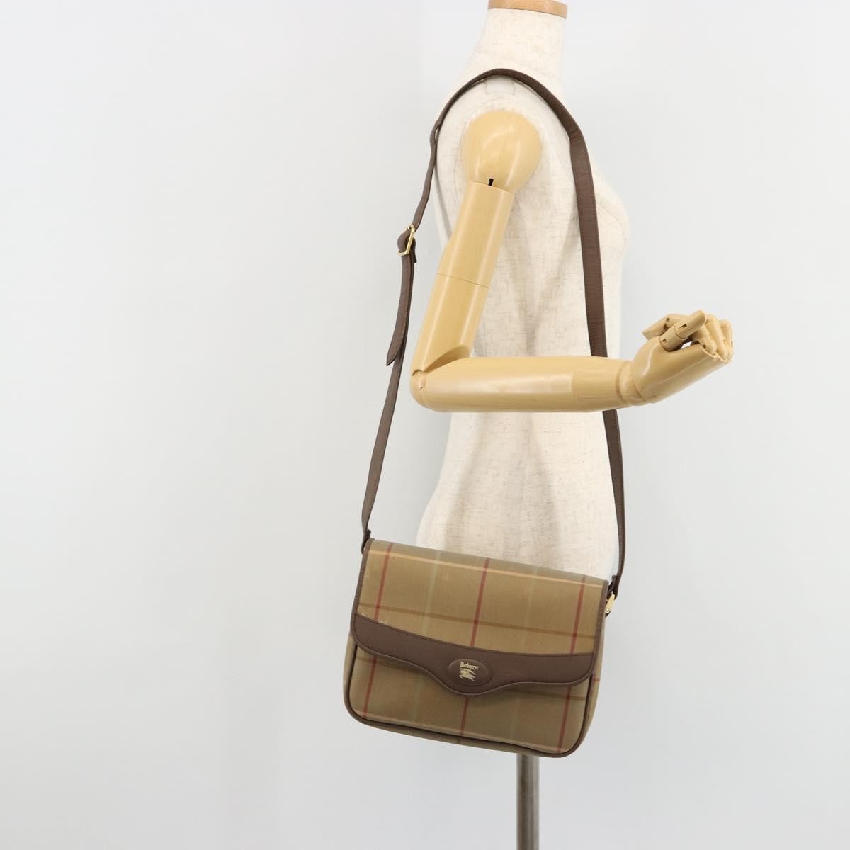 Burberry Nova Check Canvas And Leather Brown Canvas Handbag (Pre-Owned)
