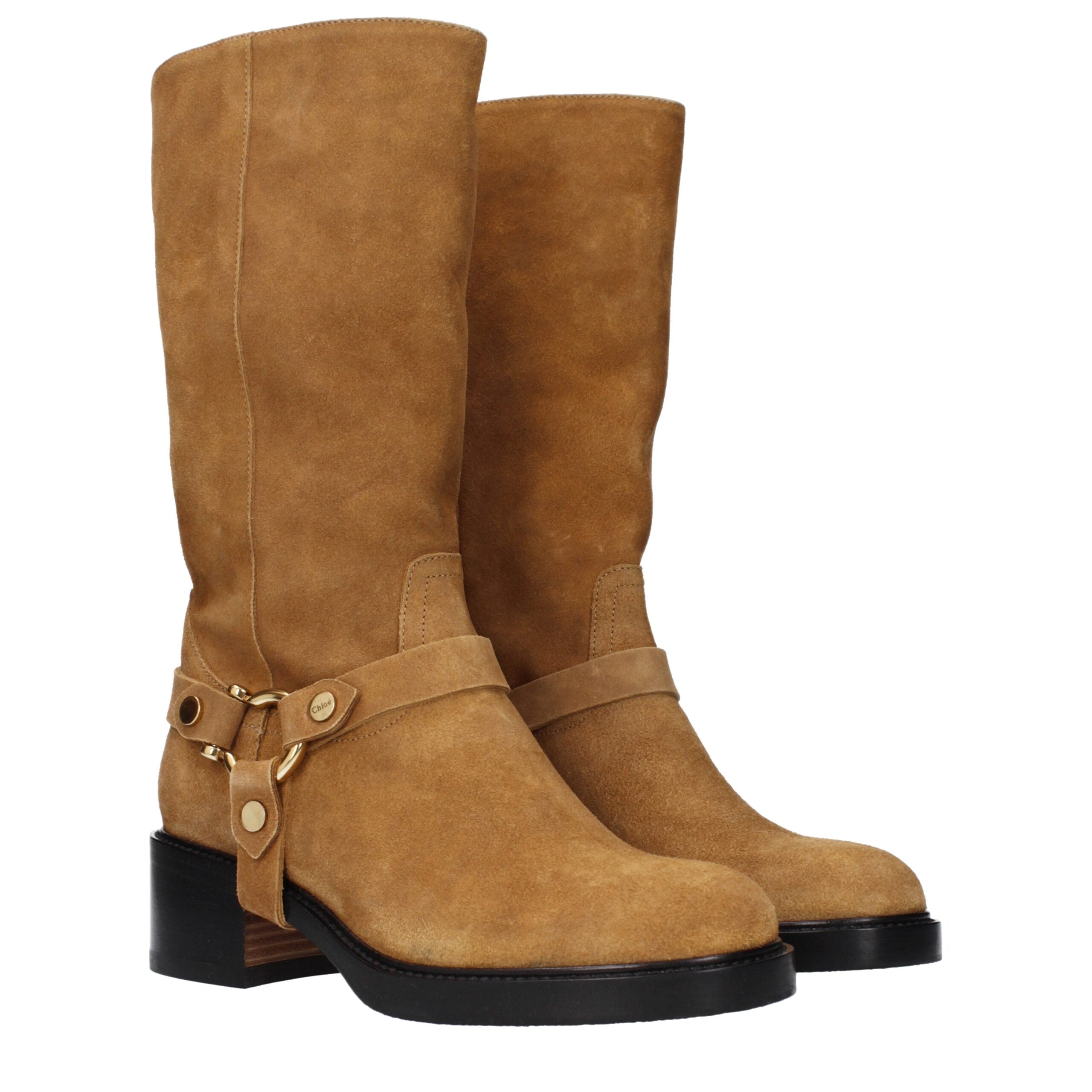 Chloé Brown Leather Ankle Women's Boots