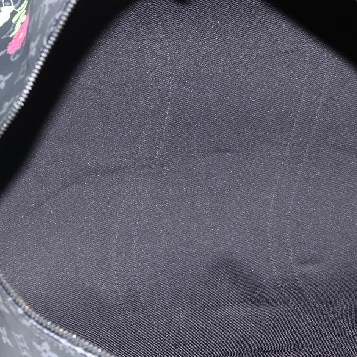 Louis Vuitton Keepall Bandouliere Limited Edition Foliage Monogram Eclipse Black Canvas Travel Bag Bag (Pre-Owned)