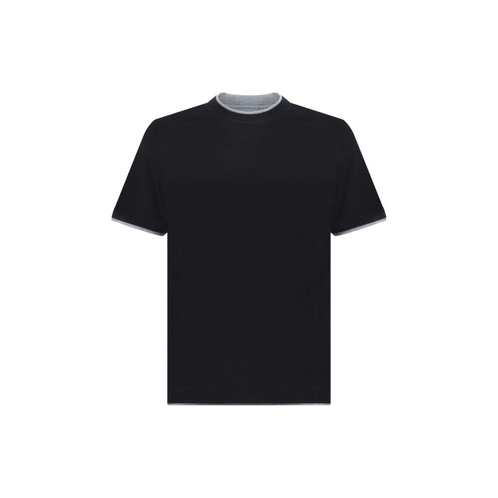 Brunello Cucinelli Black Cotton Men's T-Shirt