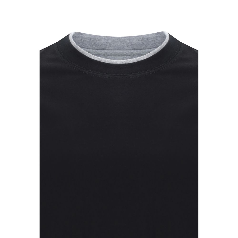 Brunello Cucinelli Black Cotton Men's T-Shirt