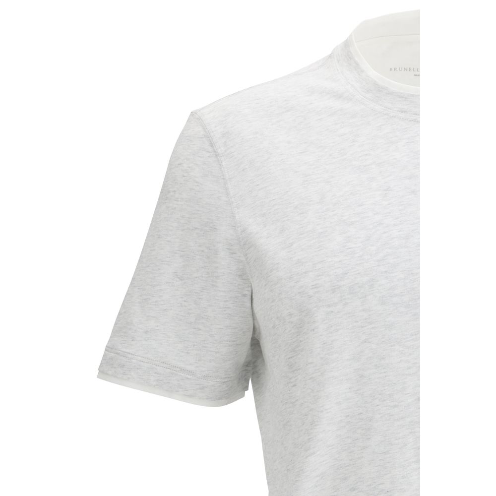 Brunello Cucinelli Gray Cotton Men's T-Shirt
