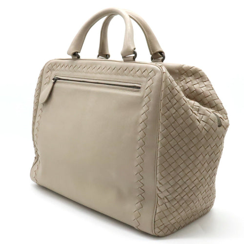 Bottega Veneta Intrecciato Grey Leather Handbag (Pre-Owned)