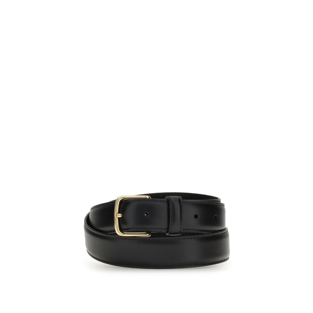 The Row Black Calf Leather Bos Taurus Regular Women's Belt