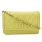 Chanel Yellow Leather Shoulder Bag (Pre-Owned)