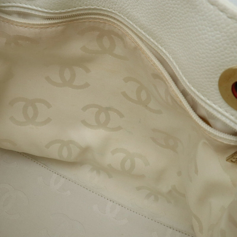 Chanel White Leather Tote Bag (Pre-Owned)