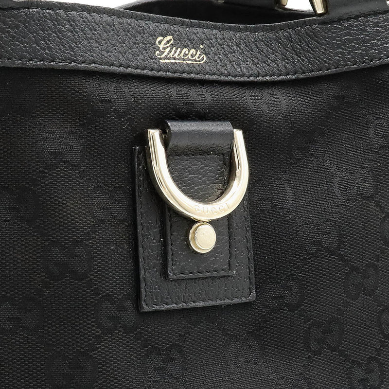 Gucci Abbey Black Canvas Tote Bag (Pre-Owned)