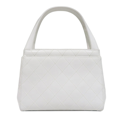Chanel Wild Stitch White Leather Handbag (Pre-Owned)