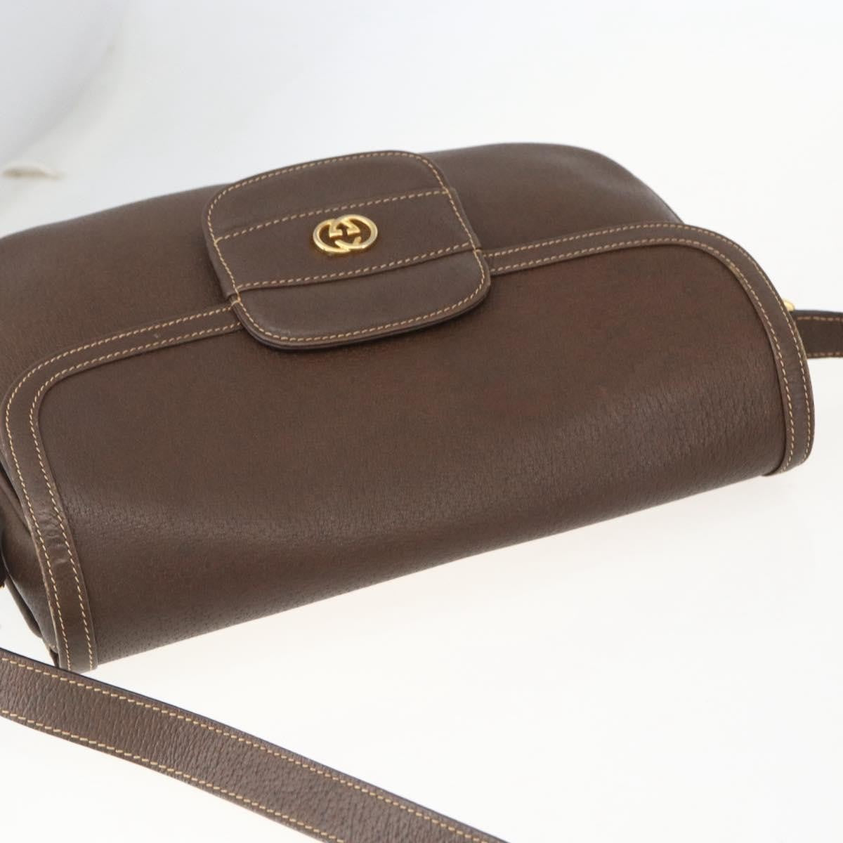 Gucci Vintage Leather Brown Leather Shoulder Bag Bag (Pre-Owned)