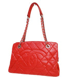 Chanel Shopping Red Leather Shoulder Bag (Pre-Owned)
