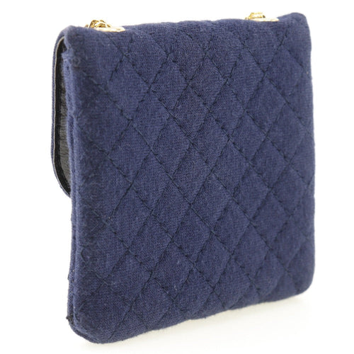 Chanel Navy Cotton Clutch Bag (Pre-Owned)