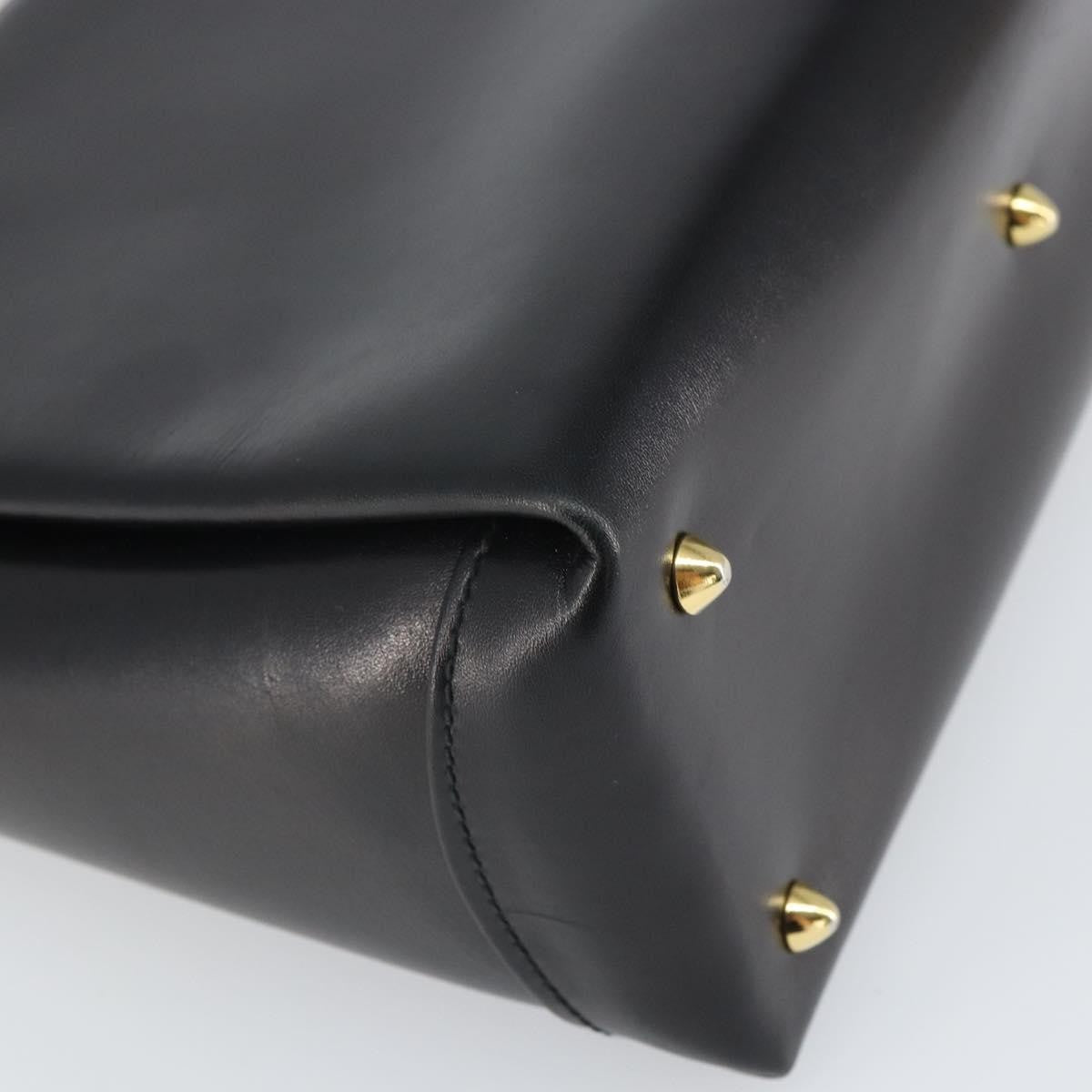 Gucci Vintage Leather Black Leather Handbag (Pre-Owned)