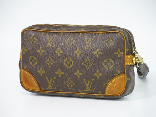 Louis Vuitton Marly Brown Canvas Clutch Bag (Pre-Owned)