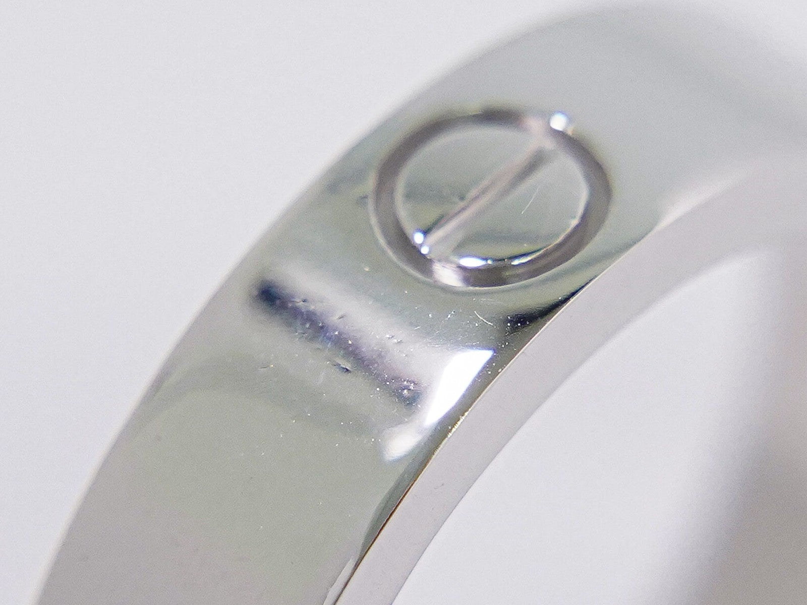 Cartier Love Wedding Band 1 Diamond 18K White Gold With Diamond White White_Gold Ring Jewelry (Pre-Owned)