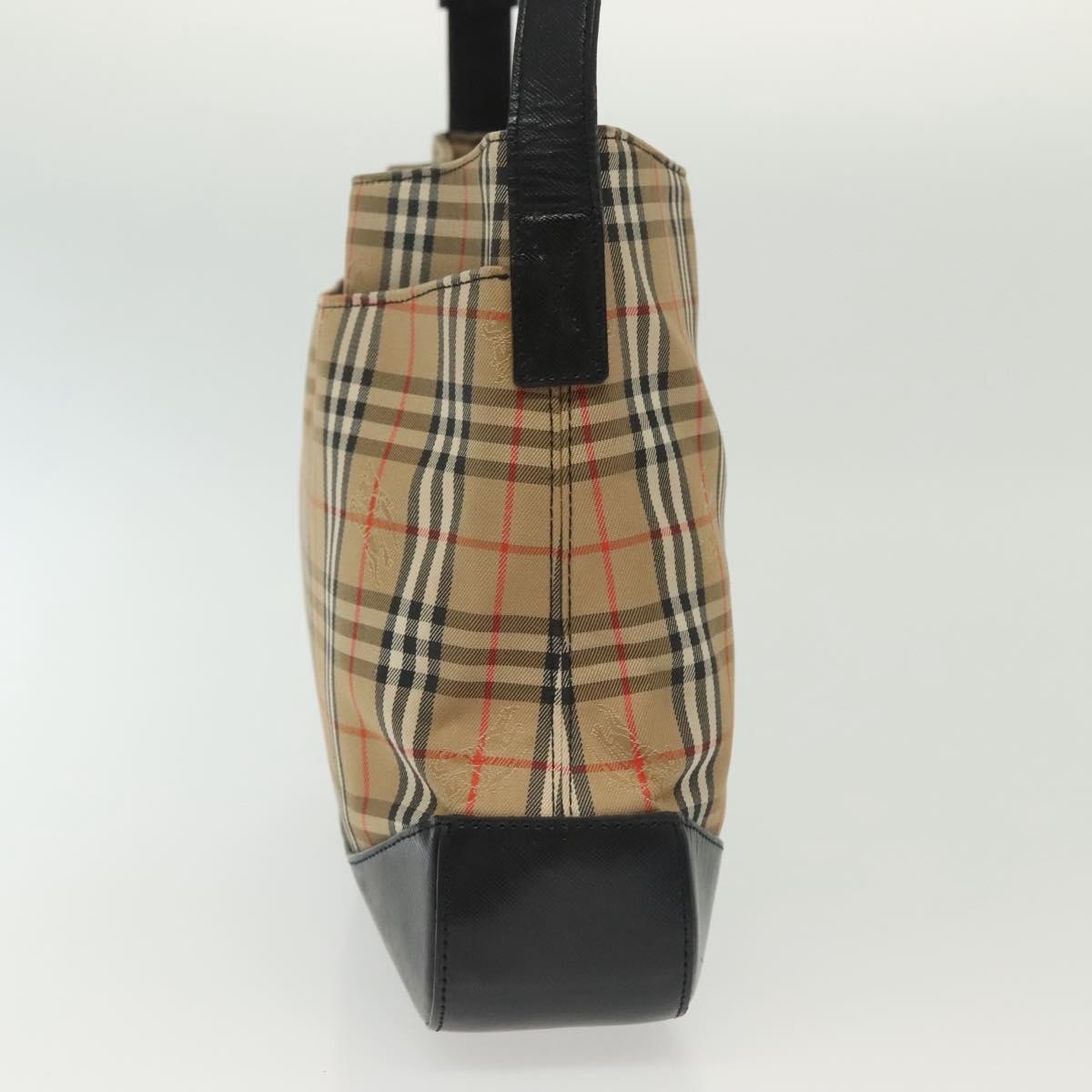 Burberry Shoulder Nova Check Canvas Beige Canvas Bag (Pre-Owned)