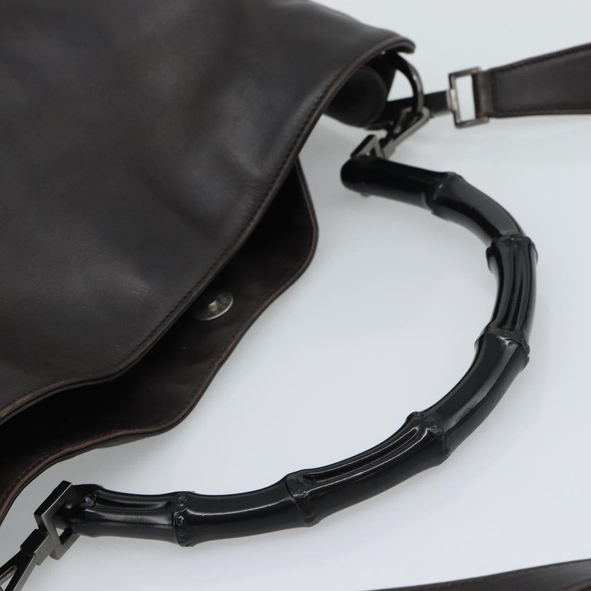 Gucci Vintage Bamboo Hobo Leather Brown Leather Shoulder Bag Bag (Pre-Owned)