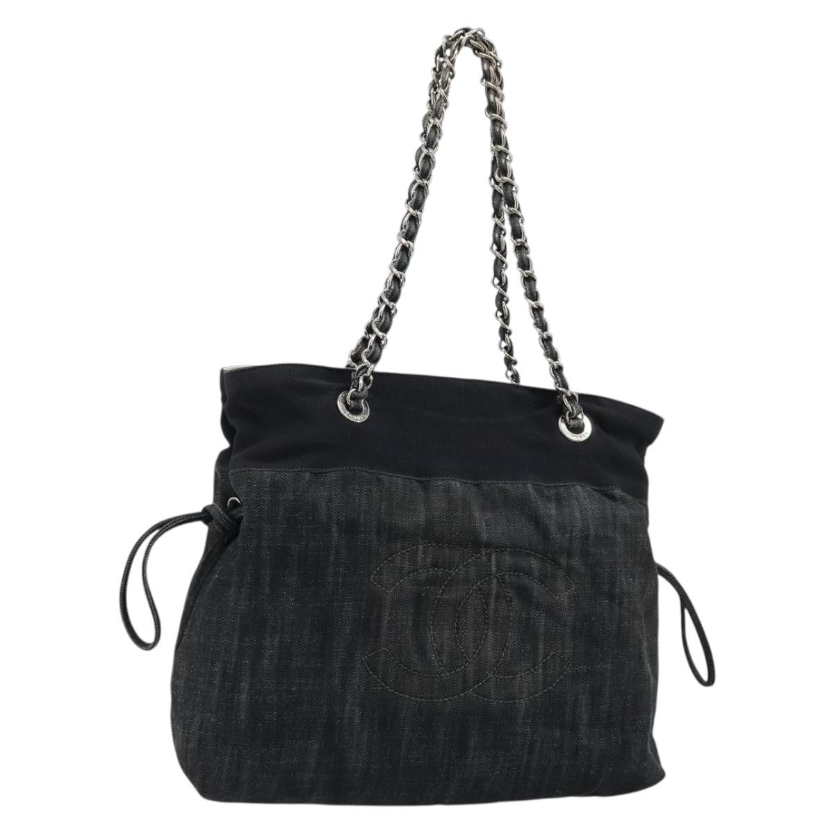 Chanel Bon Bon Denim Black Denim_Jeans Tote Bag Bag (Pre-Owned)