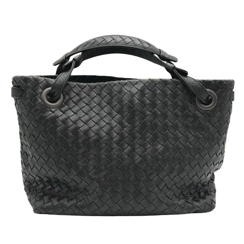 Bottega Veneta Intrecciato Black Leather Tote Bag (Pre-Owned)