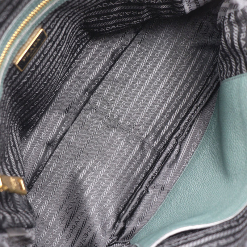 Prada Promenade Green Leather Handbag (Pre-Owned)