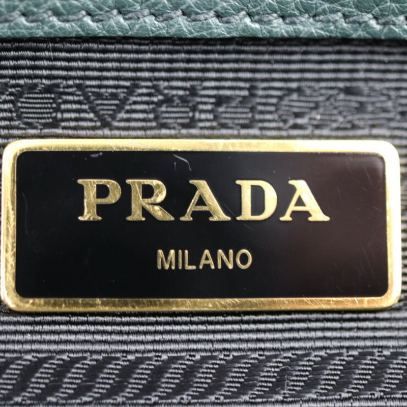 Prada Promenade Green Leather Handbag (Pre-Owned)