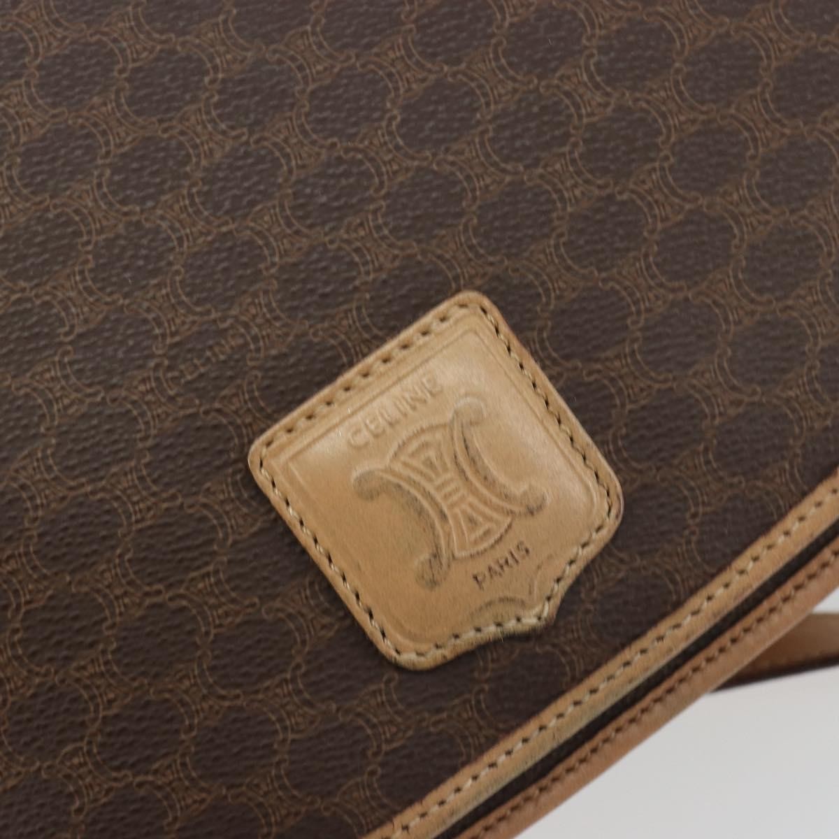 Celine Macadam Canvas Brown Canvas Shoulder Bag Bag (Pre-Owned)