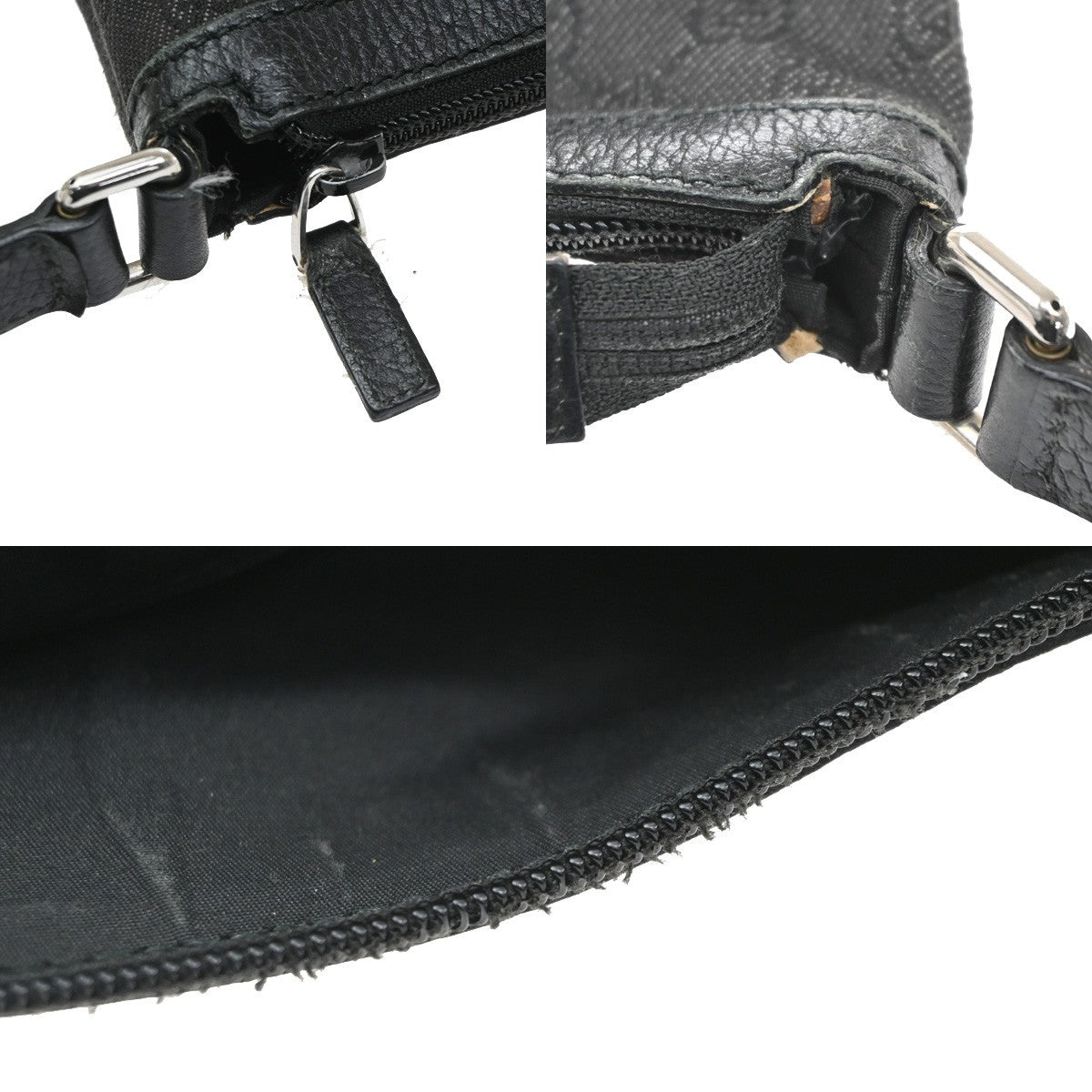 Gucci Shoulder Canvas Black Canvas Shoulder Bag Bag (Pre-Owned)