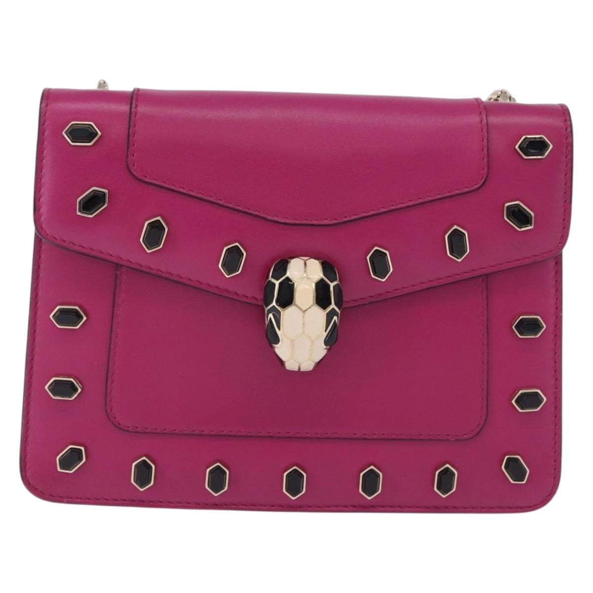 Bvlgari Serpenti Forever Embellished Leather Pink Leather Shoulder Bag Bag (Pre-Owned)