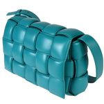 Bottega Veneta Cassette Turquoise Leather Shoulder Bag (Pre-Owned)