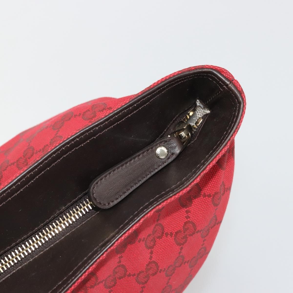 Gucci Original Zip Gg Canvas With Leather Red Canvas Tote Bag Bag (Pre-Owned)
