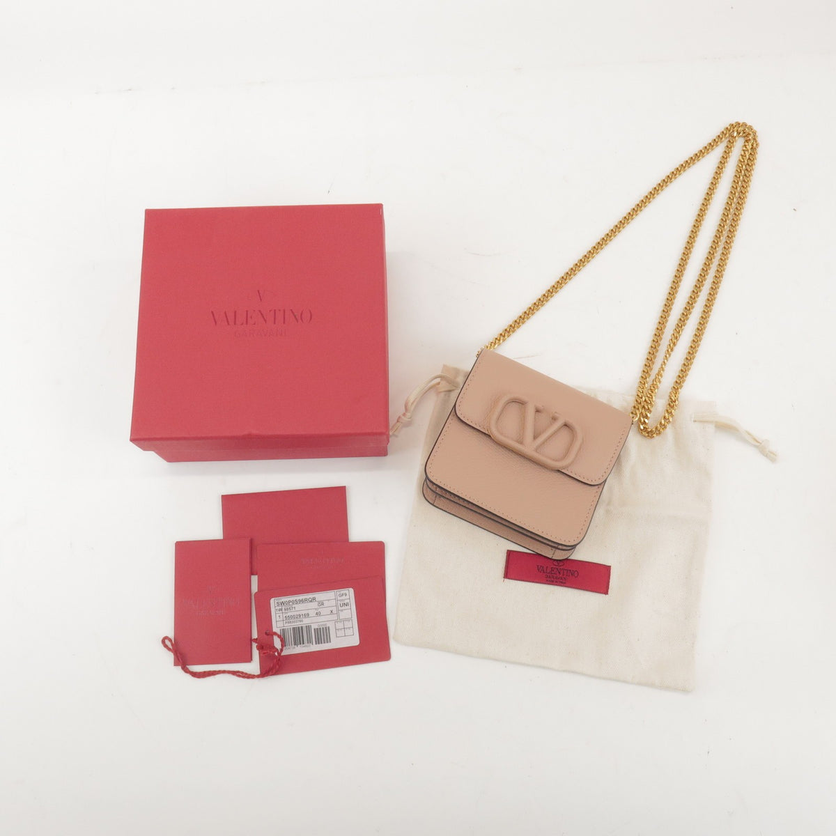 Valentino Garavani Vsling Leather Pink Leather Shoulder Bag Bag (Pre-Owned)