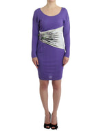 Cavalli Elegant Purple Floral Jersey Women's Dress