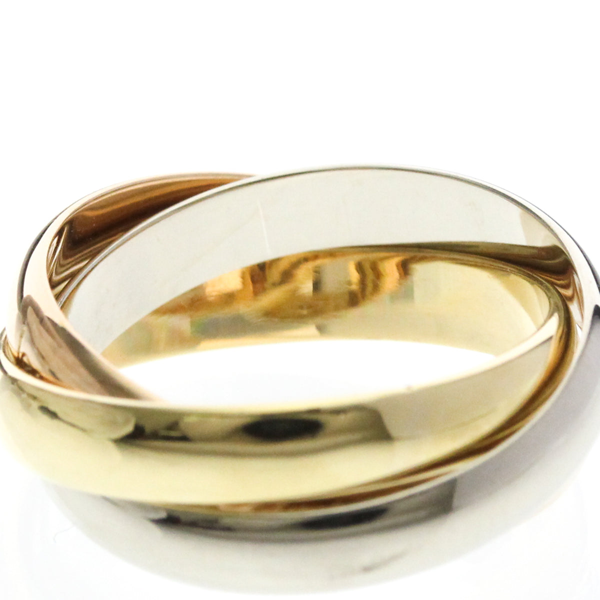 Cartier Trinity 18K Tricolor Gold Gold Gold Ring Jewelry (Pre-Owned)
