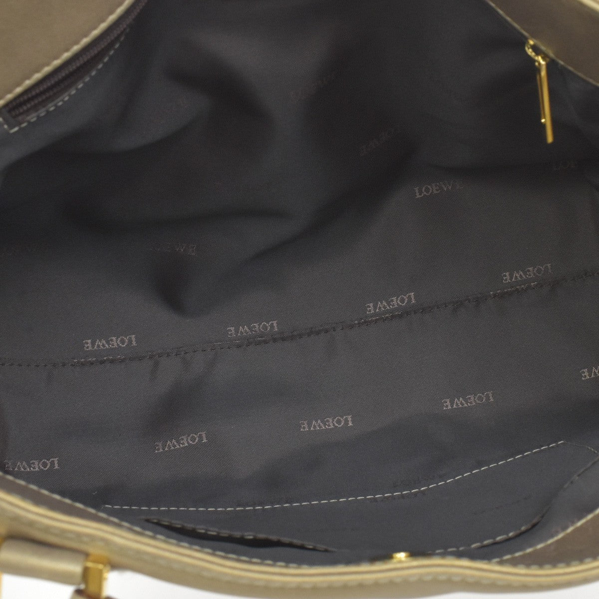Loewe Anagram Leather Gold Leather Tote Bag Bag (Pre-Owned)