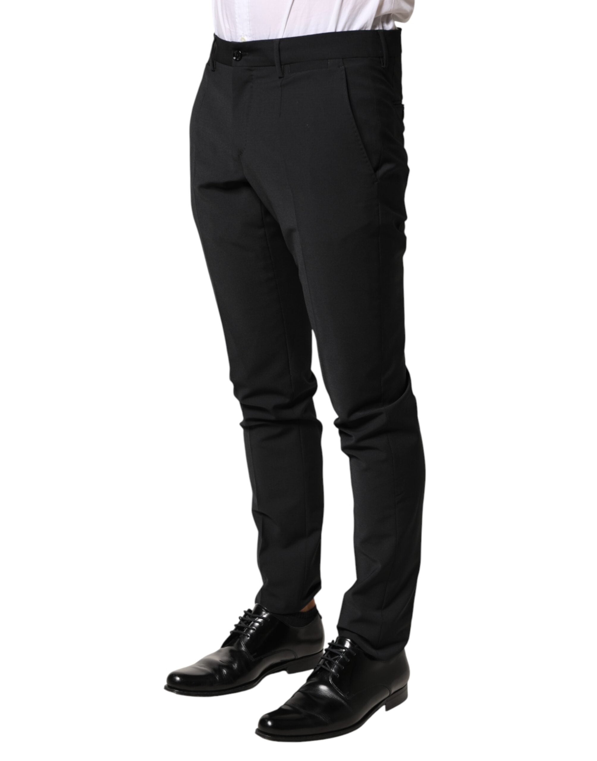 Dolce & Gabbana Black Wool Formal Dress Men Trouser Men's Pants
