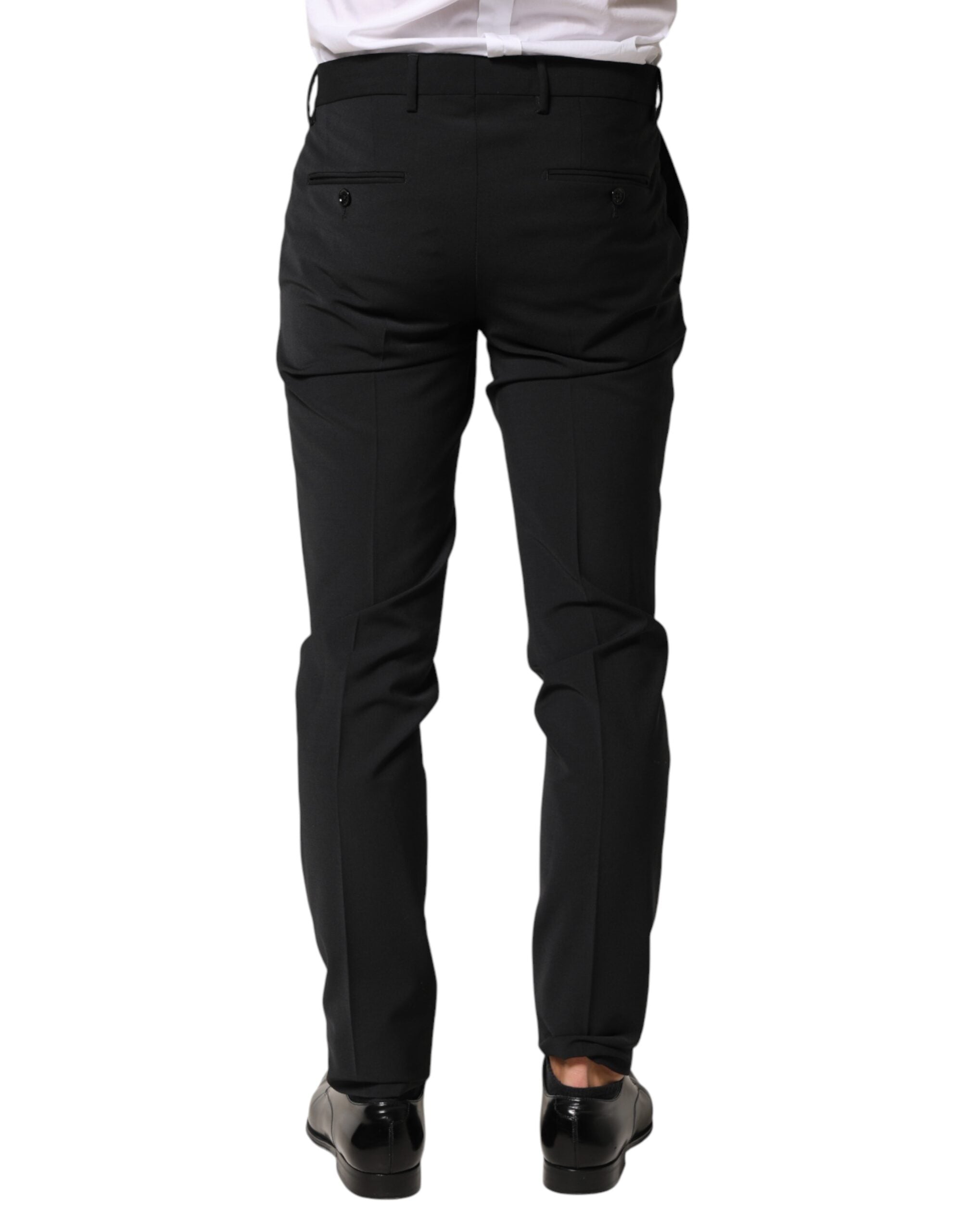 Dolce & Gabbana Black Wool Formal Dress Men Trouser Men's Pants