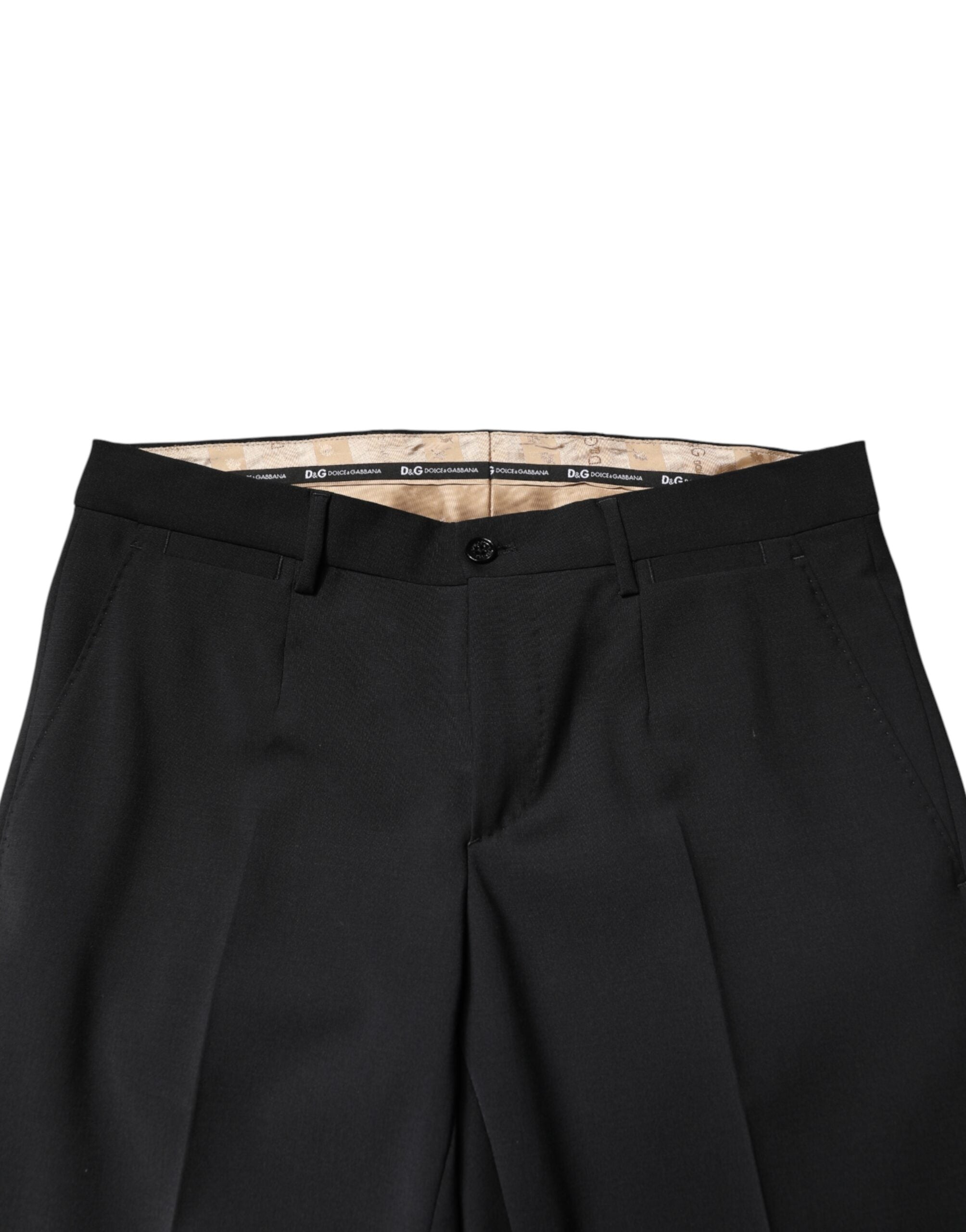 Dolce & Gabbana Black Wool Formal Dress Men Trouser Men's Pants