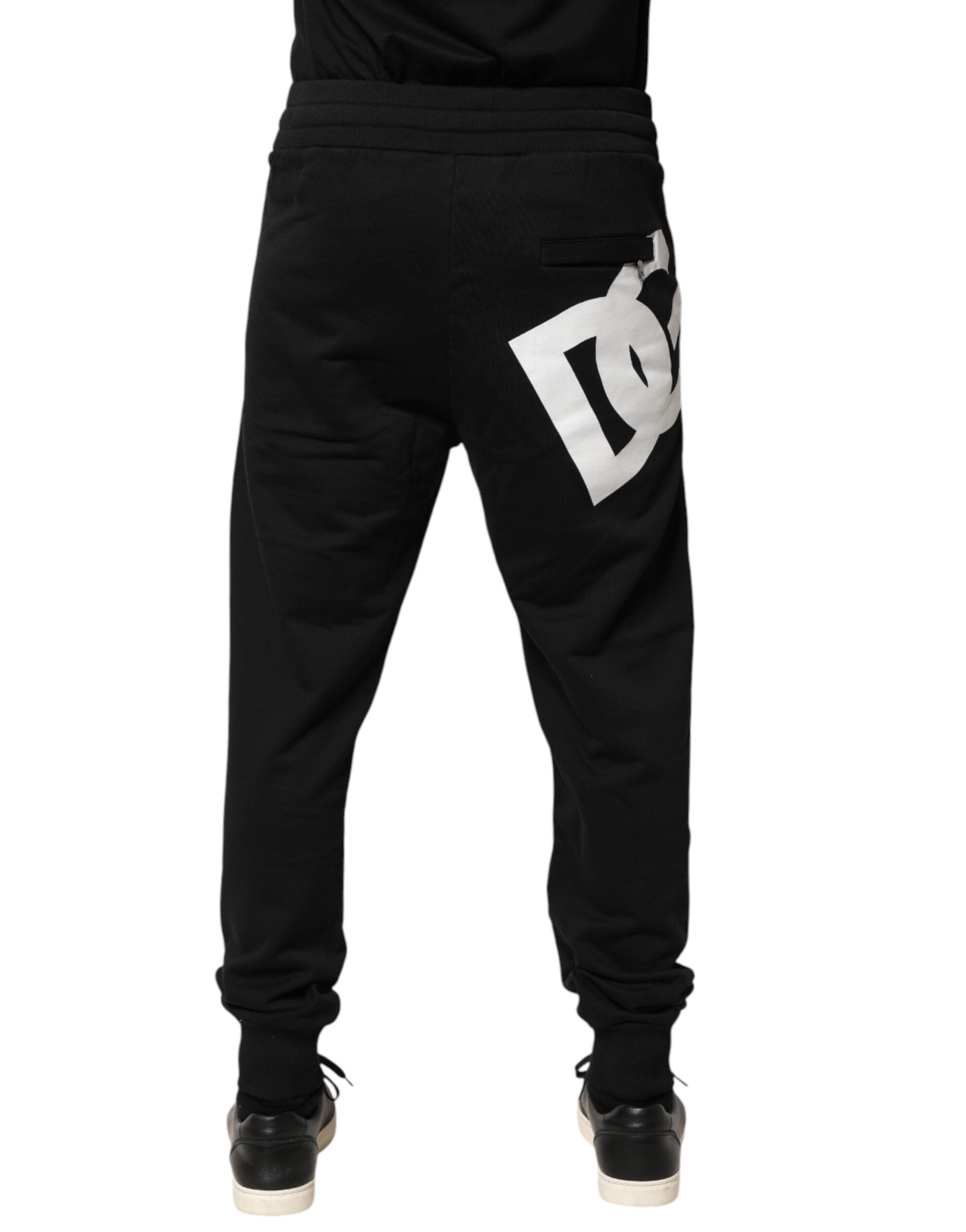 Dolce & Gabbana Black Cotton Mid Waist Jogger Trousers Men's Pants (Pre-Owned)
