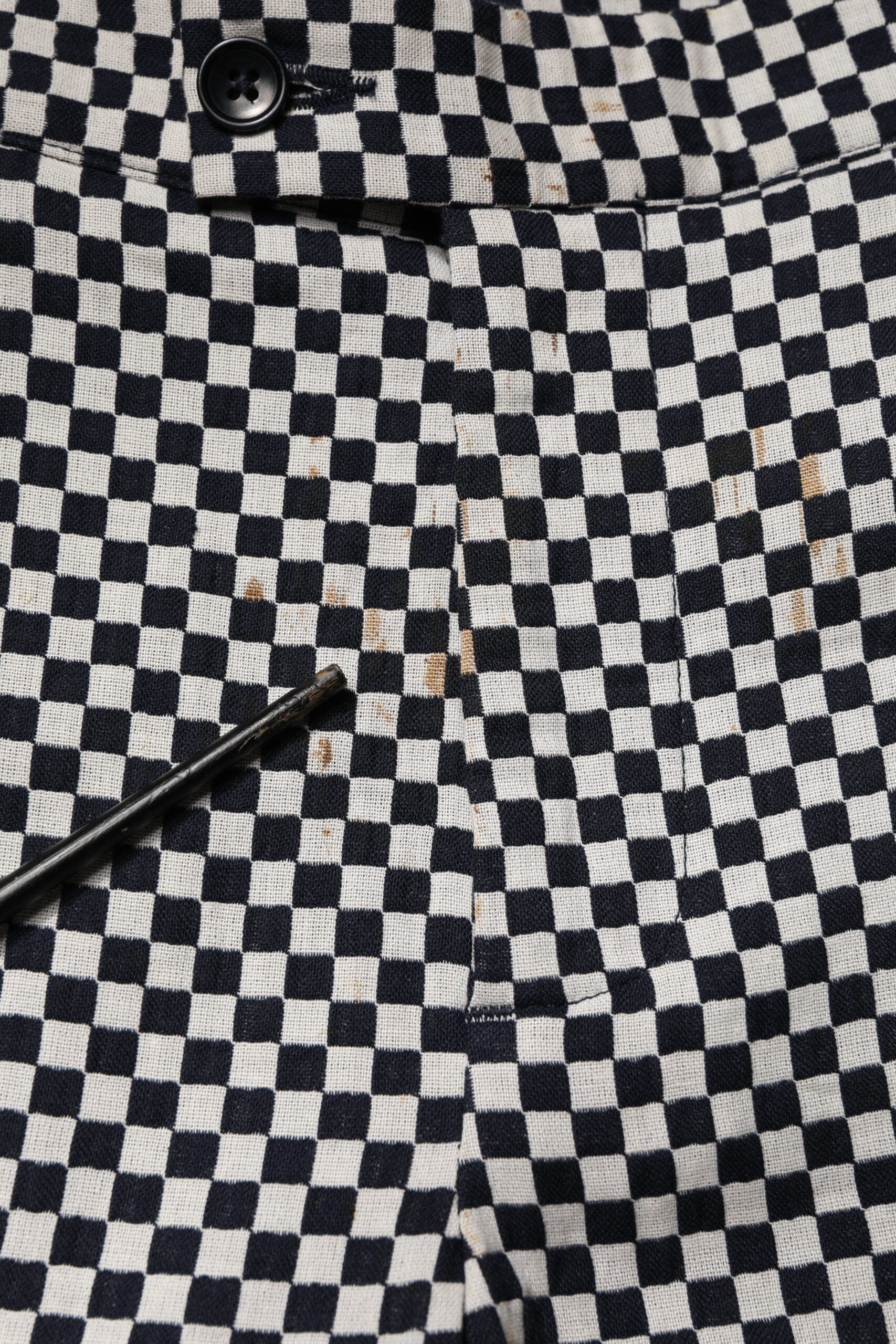 Daniele Alessandrini Black White Checkered Men Cropped Men's Pants (Pre-Owned)