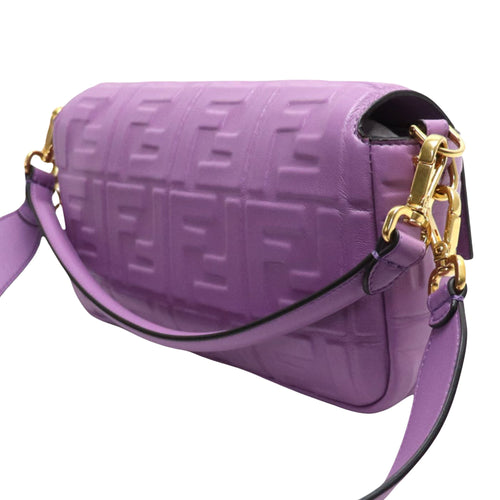 Fendi Baguette Purple Leather Shoulder Bag (Pre-Owned)