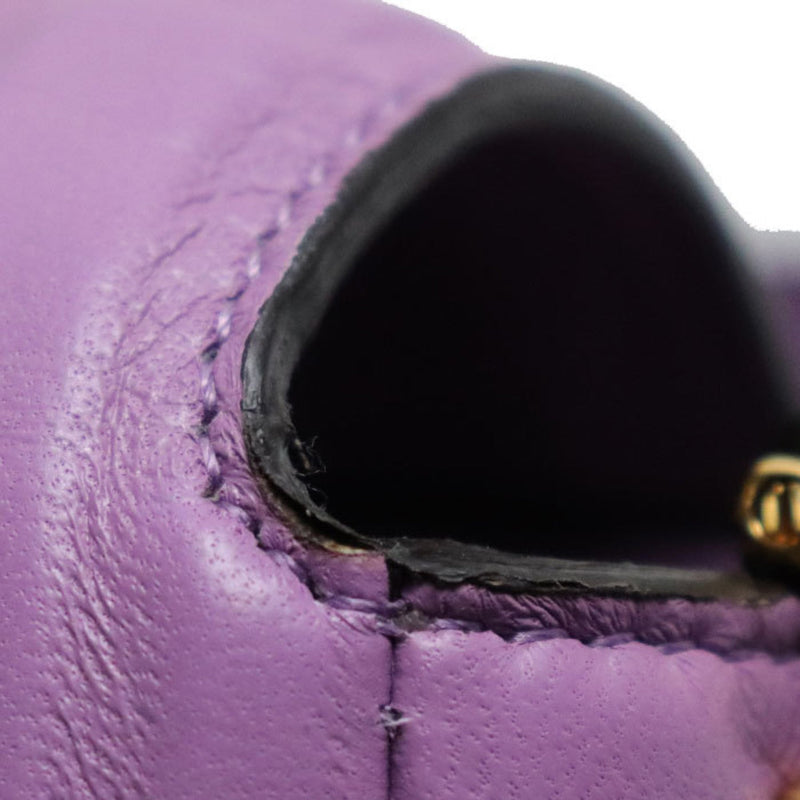 Fendi Baguette Purple Leather Shoulder Bag (Pre-Owned)