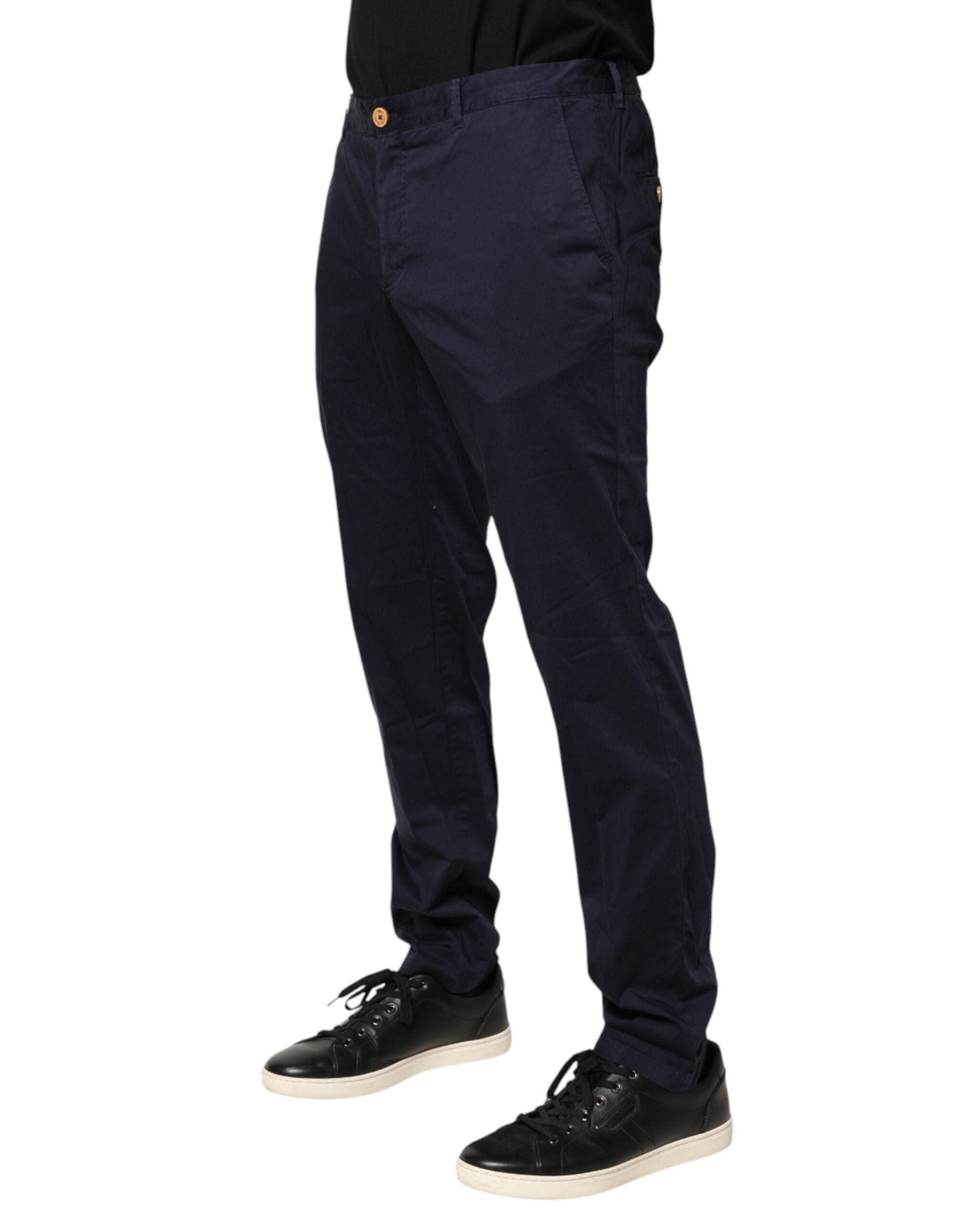 Domenico Tagliente Navy Blue Skinny Chino Mid Waist Men Men's Pants (Pre-Owned)