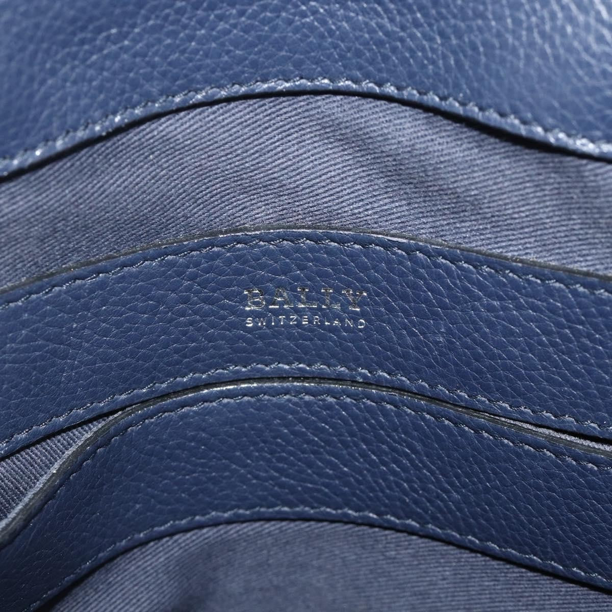 Bally Vintage Leather Navy Leather Handbag (Pre-Owned)