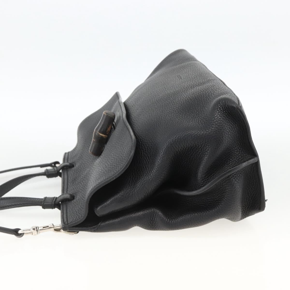 Gucci Bamboo Daily Top Handle Leather Black Leather Handbag (Pre-Owned)