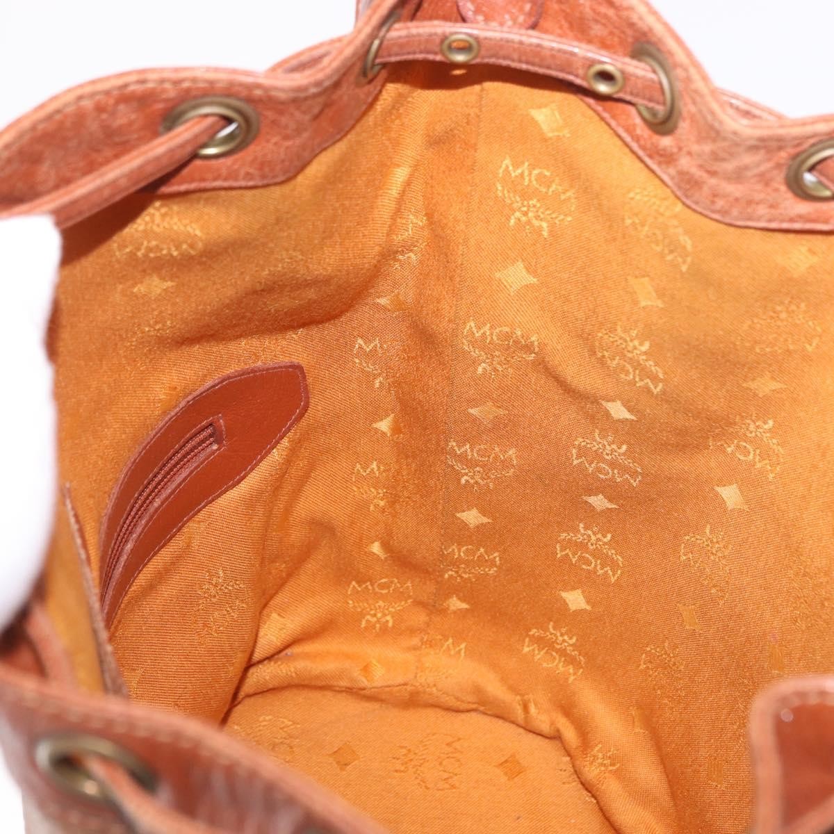 MCM Drawstring Leather Brown Leather Shoulder Bag Bag (Pre-Owned)