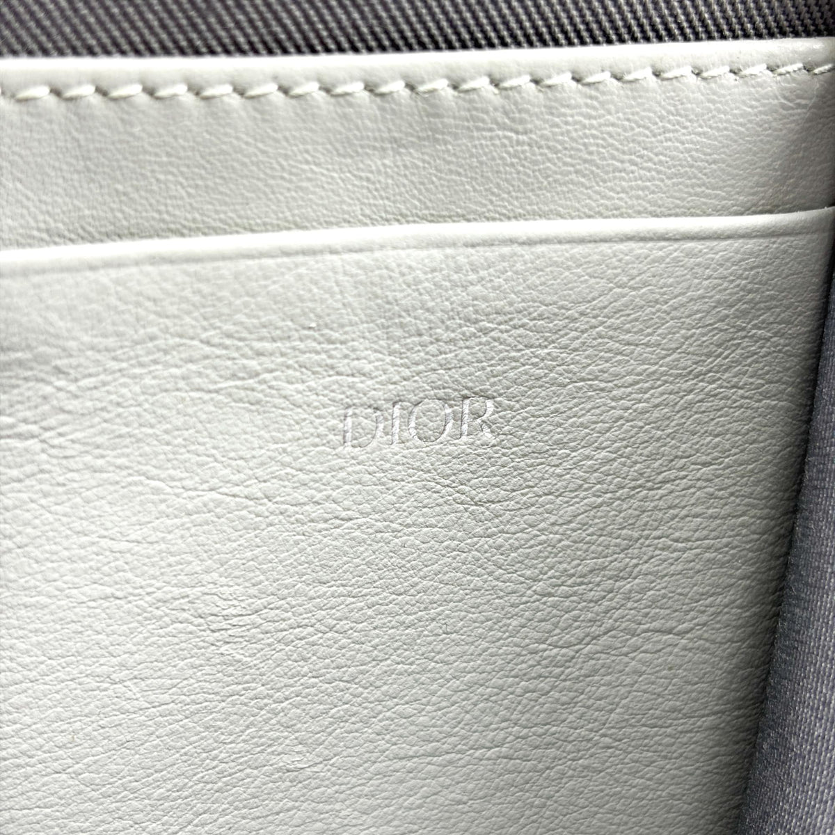 Christian Dior Double Zip Cd Diamond Coated Canvas Gray Canvas Crossbody Bag Bag (Pre-Owned)