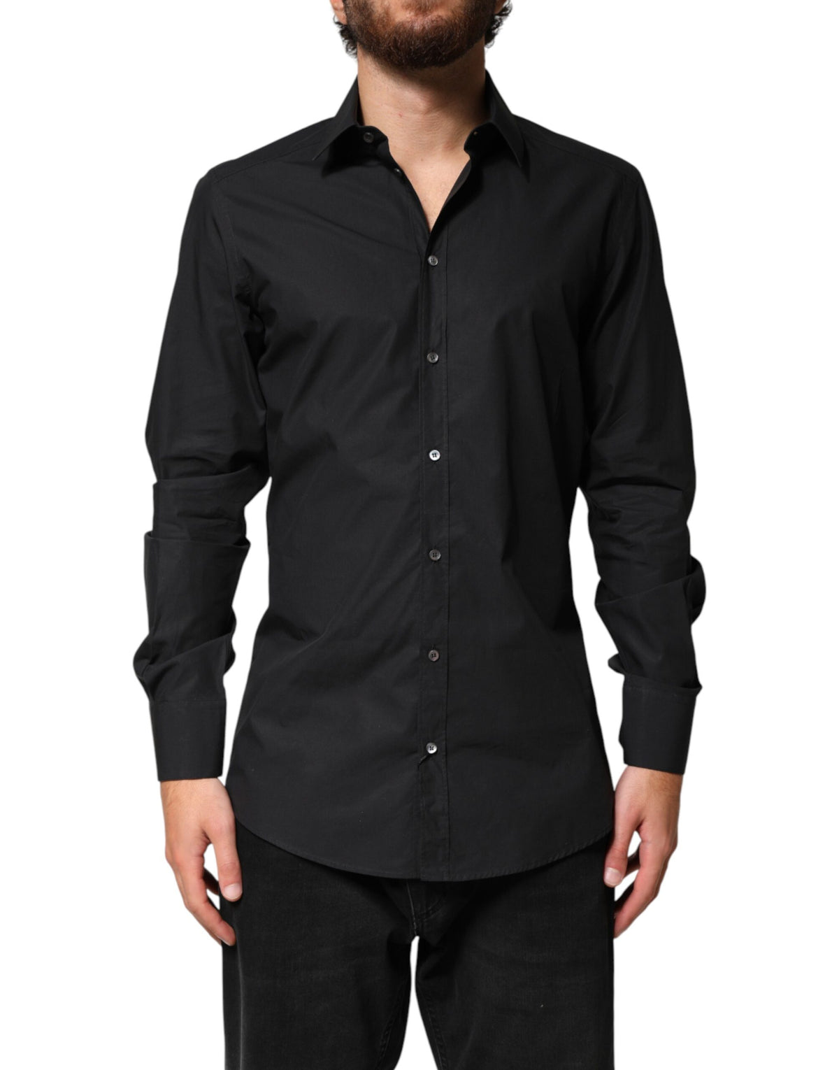 Dolce & Gabbana Black GOLD Cotton Men Dress Formal Men's Shirt