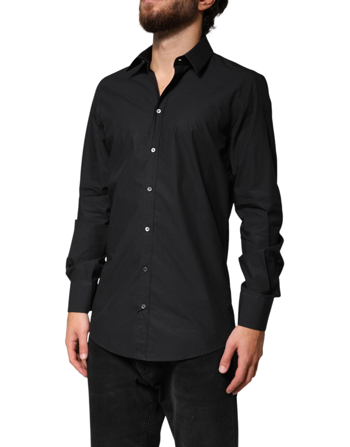 Dolce & Gabbana Black GOLD Cotton Men Dress Formal Men's Shirt