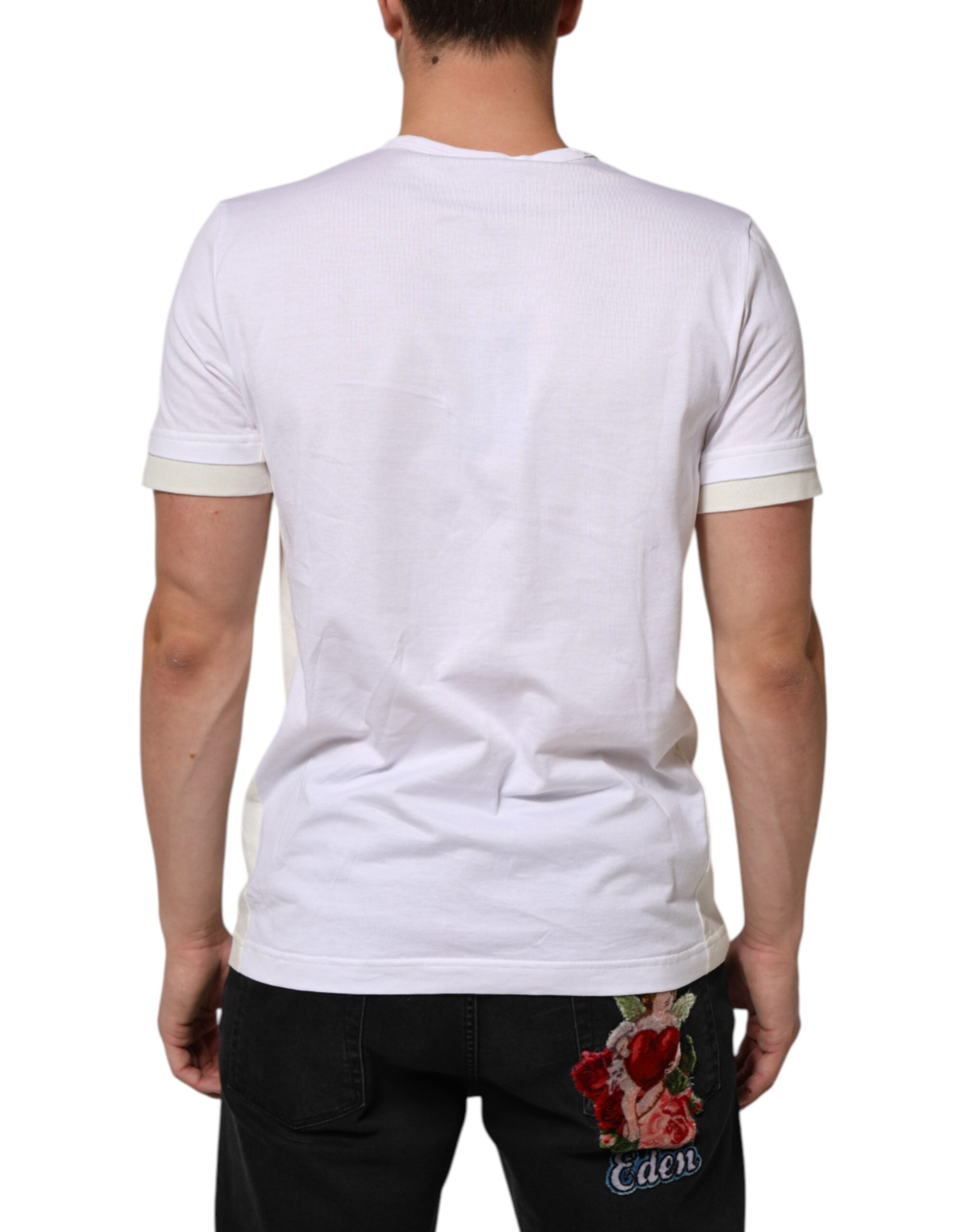 Dolce & Gabbana White Cotton Pocket Short Sleeves Men's T-shirt (Pre-Owned)