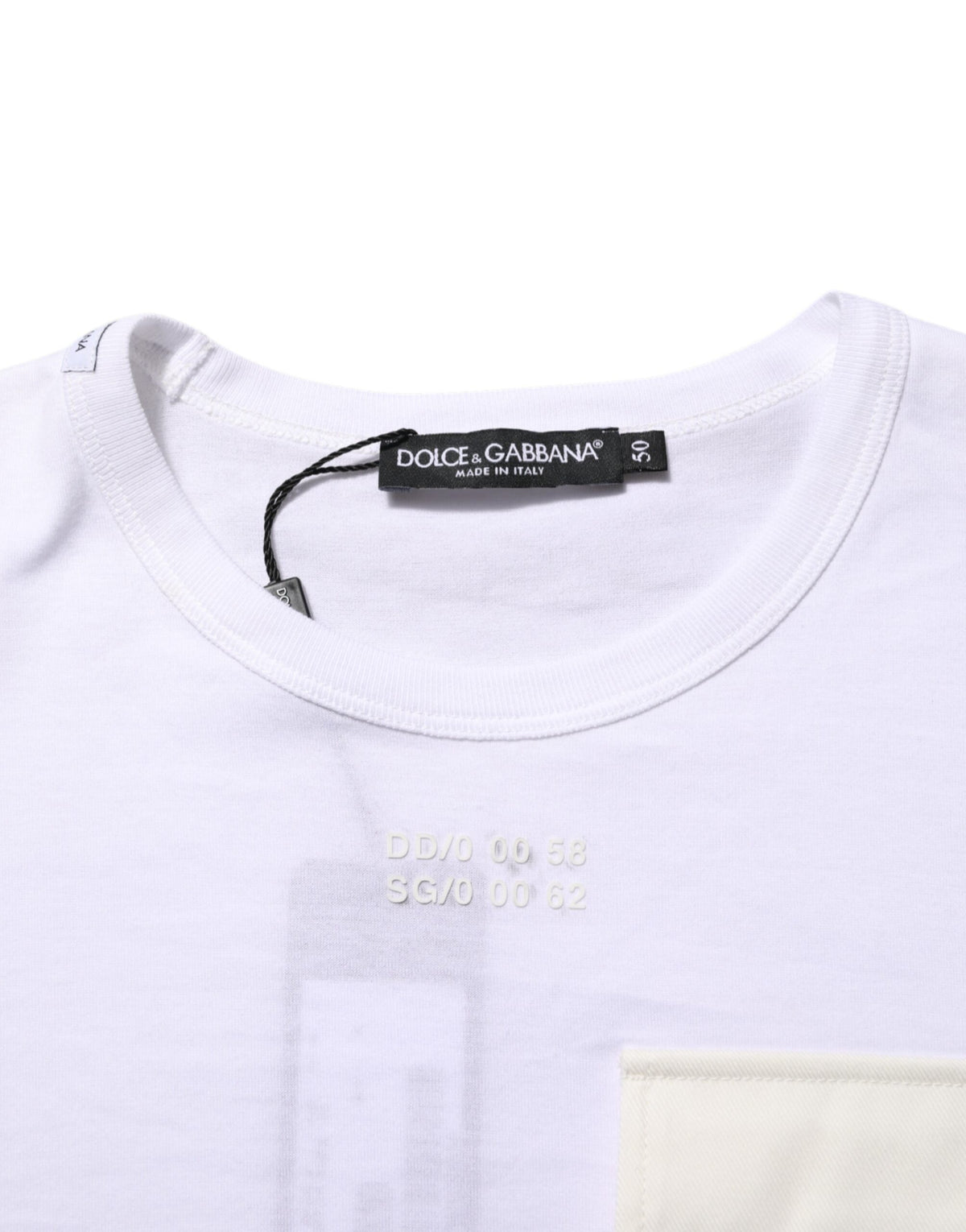 Dolce & Gabbana White Cotton Pocket Short Sleeves Men's T-shirt (Pre-Owned)
