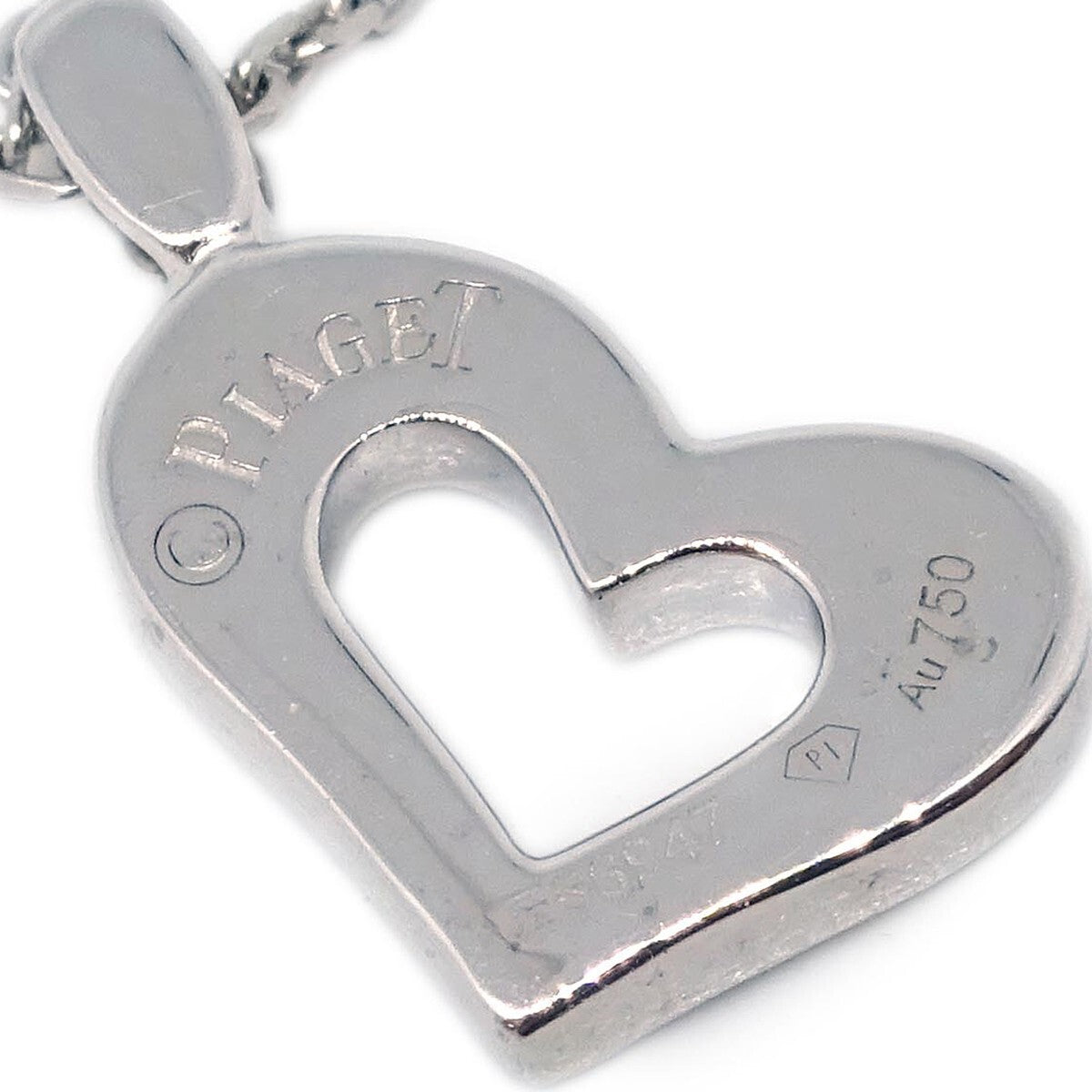 Piaget Limelight Hearts Pendant 18K White Gold With Pave Diamonds Silver White_Gold Necklace Jewelry (Pre-Owned)
